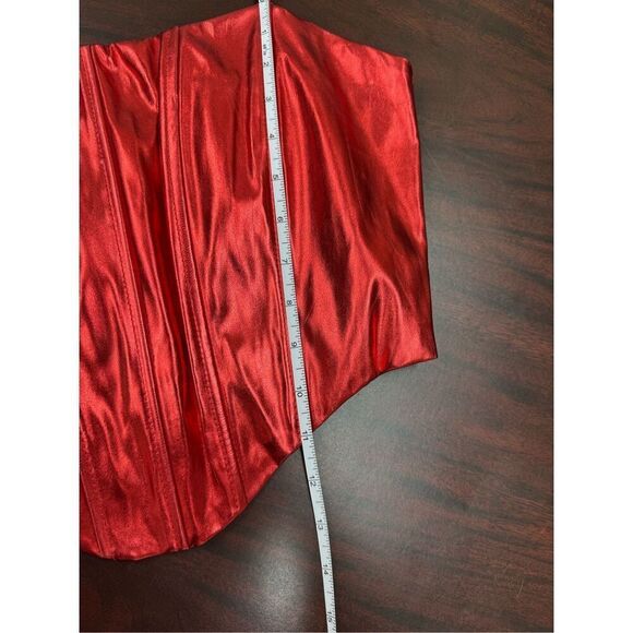 NWT Windsor Red Shiny Strapless Corset Top Size Large - Picture 7 of 8
